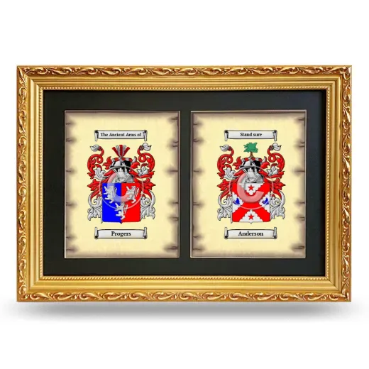 Double Coat of Arms Framed - Gold