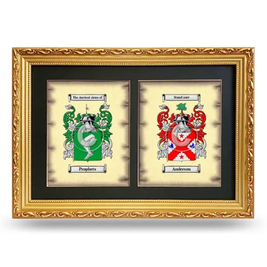 Double Coat of Arms Framed - Gold