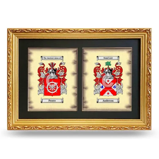 Double Coat of Arms Framed - Gold