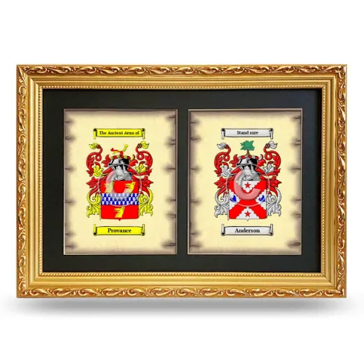 Double Coat of Arms Framed - Gold