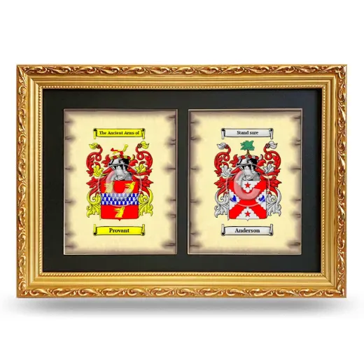 Double Coat of Arms Framed - Gold