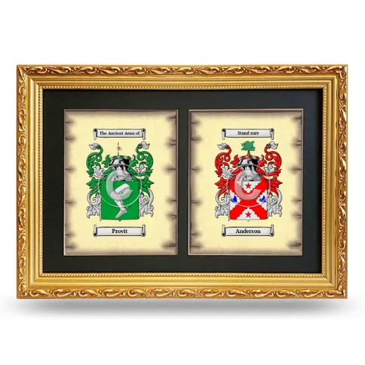 Double Coat of Arms Framed - Gold