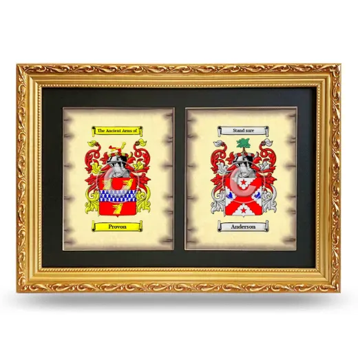 Double Coat of Arms Framed - Gold
