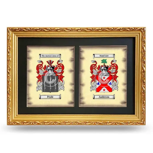Double Coat of Arms Framed - Gold
