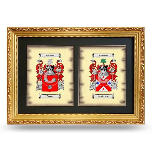 Double Coat of Arms Framed - Gold