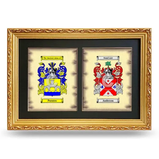 Double Coat of Arms Framed - Gold