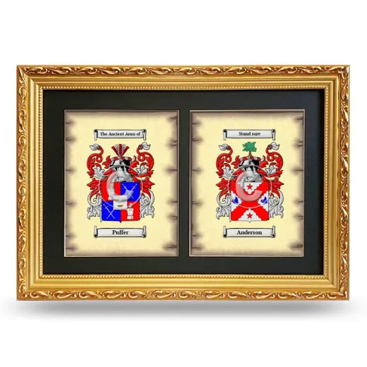 Double Coat of Arms Framed - Gold