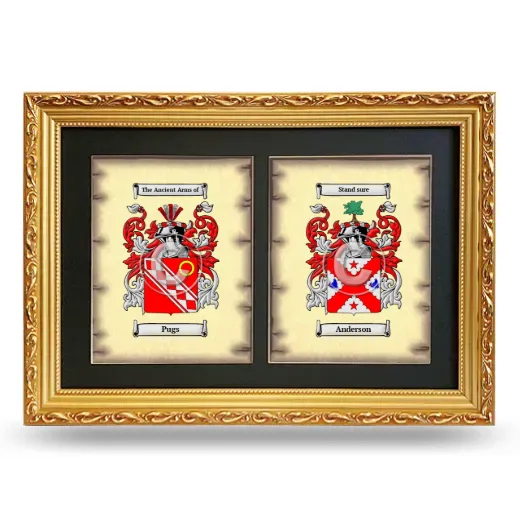 Double Coat of Arms Framed - Gold