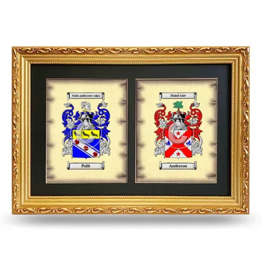 Double Coat of Arms Framed - Gold