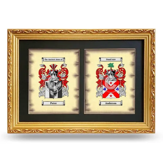 Double Coat of Arms Framed - Gold