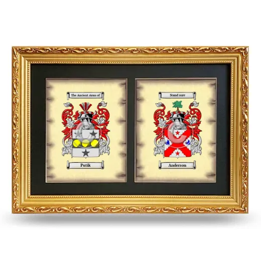 Double Coat of Arms Framed - Gold