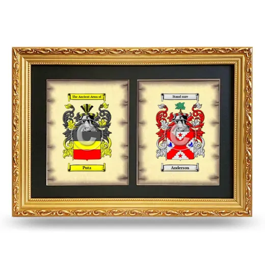 Double Coat of Arms Framed - Gold
