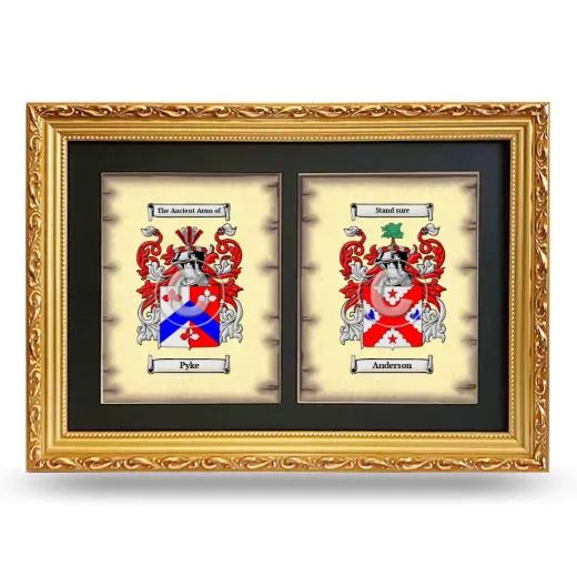 Double Coat of Arms Framed - Gold