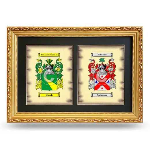 Double Coat of Arms Framed - Gold