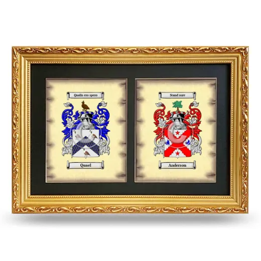 Double Coat of Arms Framed - Gold