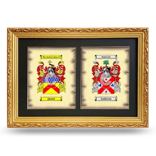 Double Coat of Arms Framed - Gold