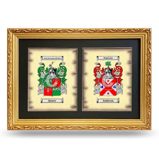 Double Coat of Arms Framed - Gold