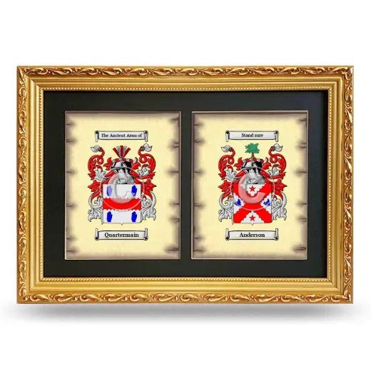 Double Coat of Arms Framed - Gold