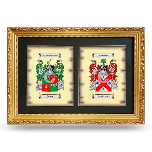 Double Coat of Arms Framed - Gold