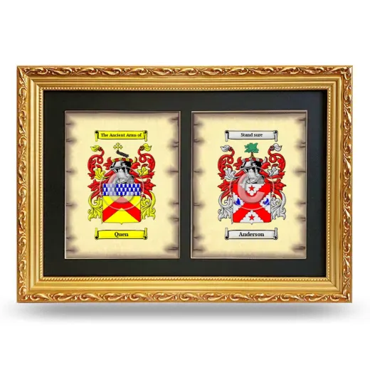 Double Coat of Arms Framed - Gold