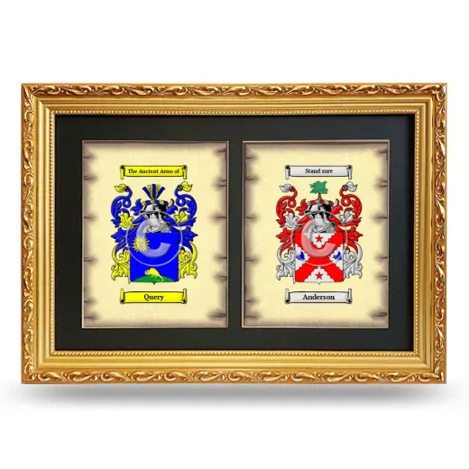 Double Coat of Arms Framed - Gold