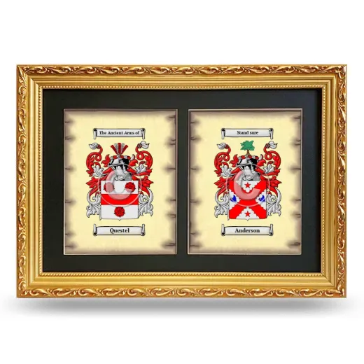 Double Coat of Arms Framed - Gold