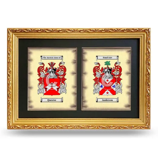 Double Coat of Arms Framed - Gold