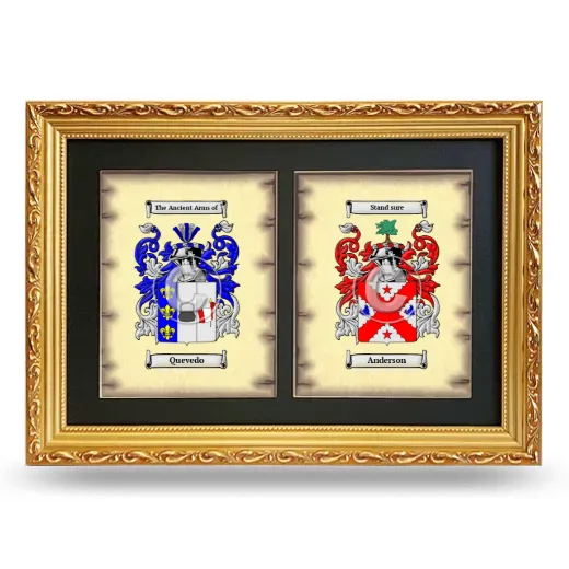 Double Coat of Arms Framed - Gold
