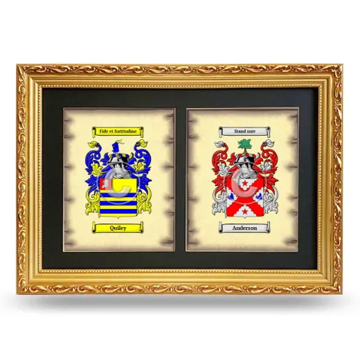 Double Coat of Arms Framed - Gold