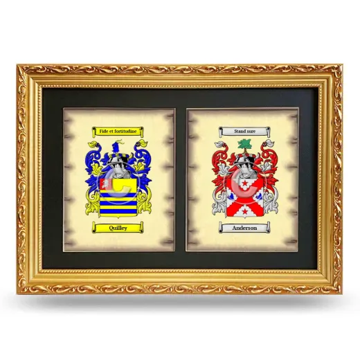 Double Coat of Arms Framed - Gold