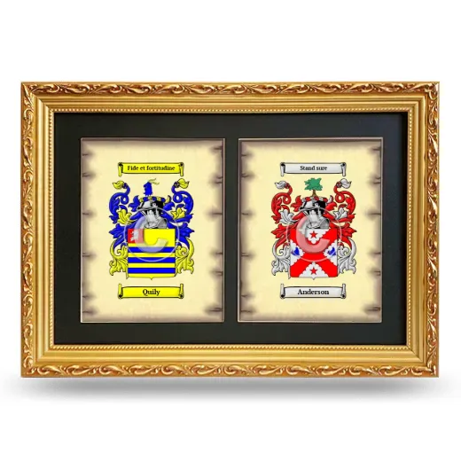 Double Coat of Arms Framed - Gold
