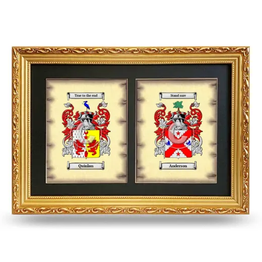 Double Coat of Arms Framed - Gold