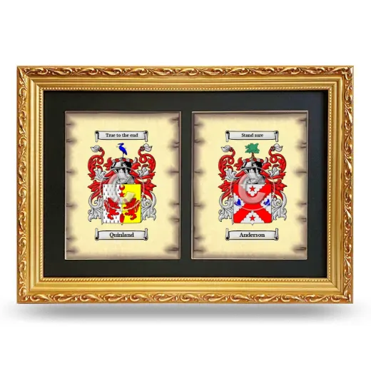 Double Coat of Arms Framed - Gold