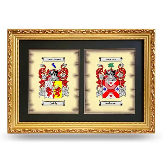 Double Coat of Arms Framed - Gold