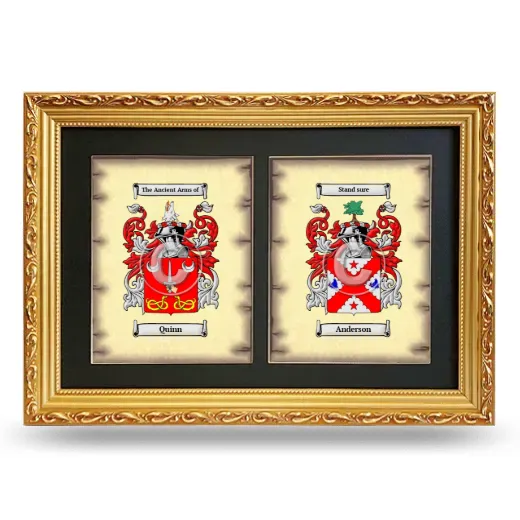 Double Coat of Arms Framed - Gold