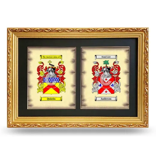 Double Coat of Arms Framed - Gold
