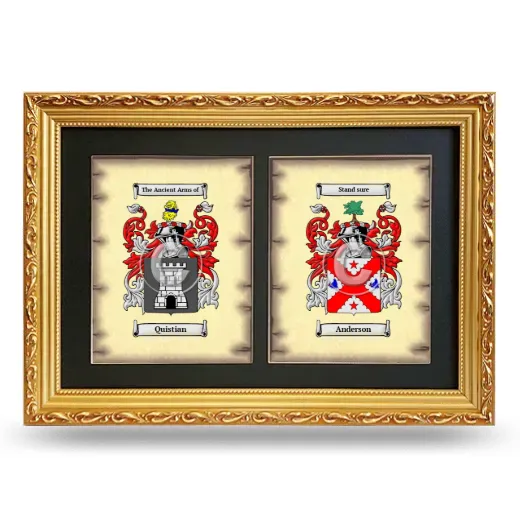 Double Coat of Arms Framed - Gold