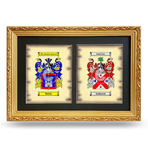 Double Coat of Arms Framed - Gold
