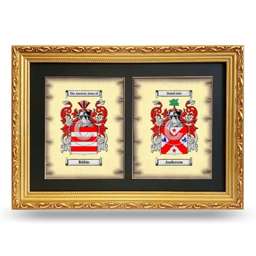 Double Coat of Arms Framed - Gold