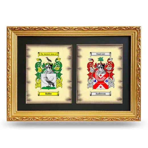 Double Coat of Arms Framed - Gold