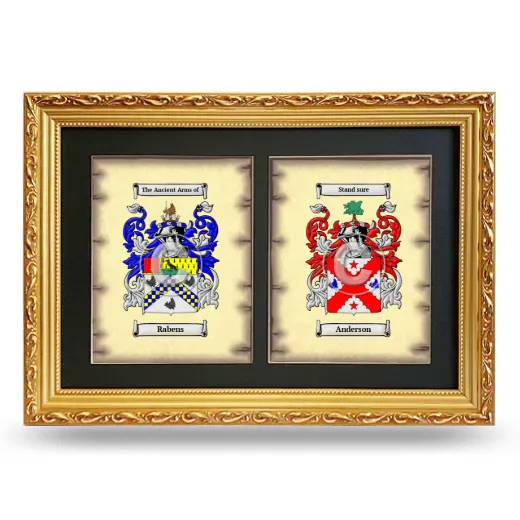 Double Coat of Arms Framed - Gold