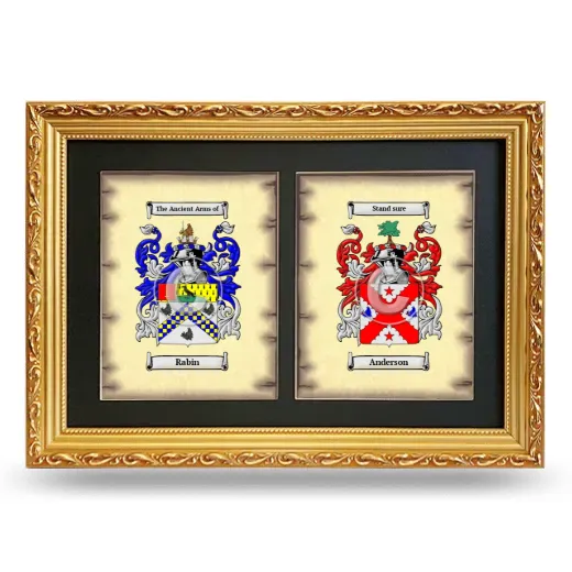 Double Coat of Arms Framed - Gold