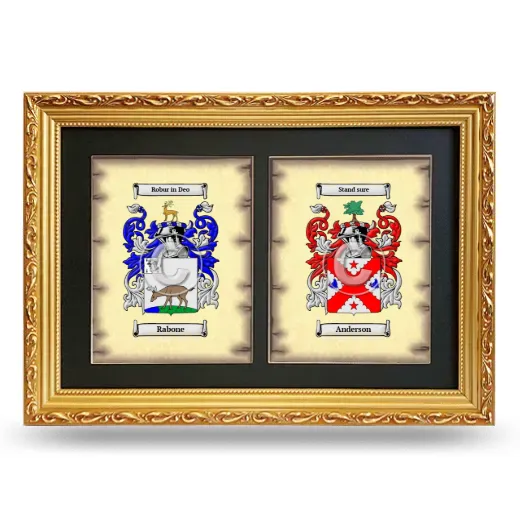 Double Coat of Arms Framed - Gold