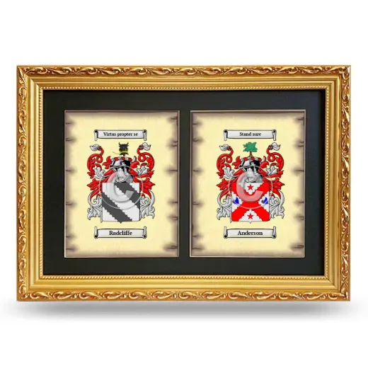 Double Coat of Arms Framed - Gold