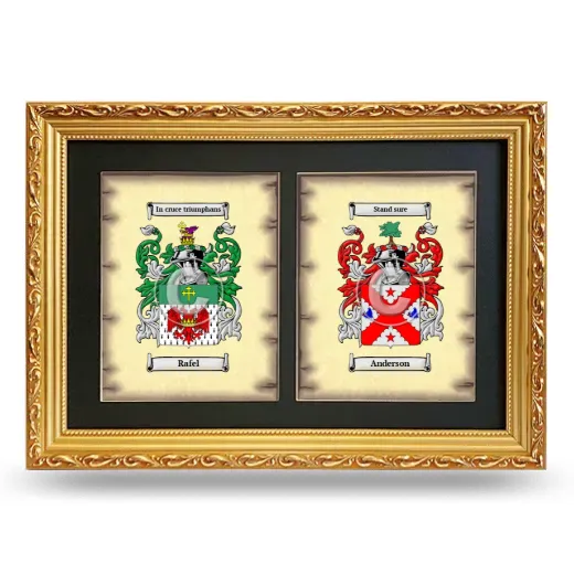 Double Coat of Arms Framed - Gold