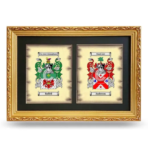 Double Coat of Arms Framed - Gold
