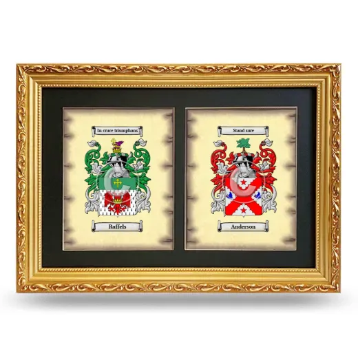 Double Coat of Arms Framed - Gold