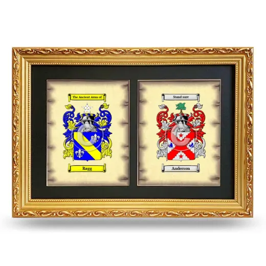 Double Coat of Arms Framed - Gold