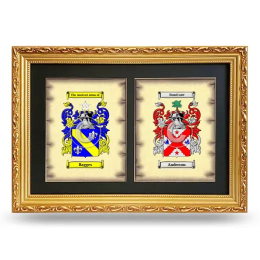 Double Coat of Arms Framed - Gold