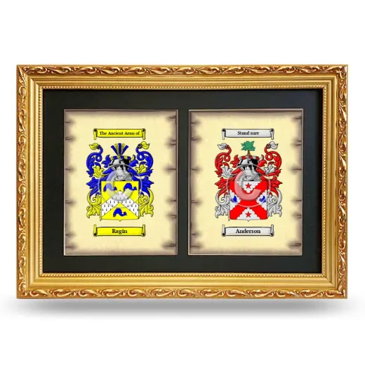 Double Coat of Arms Framed - Gold